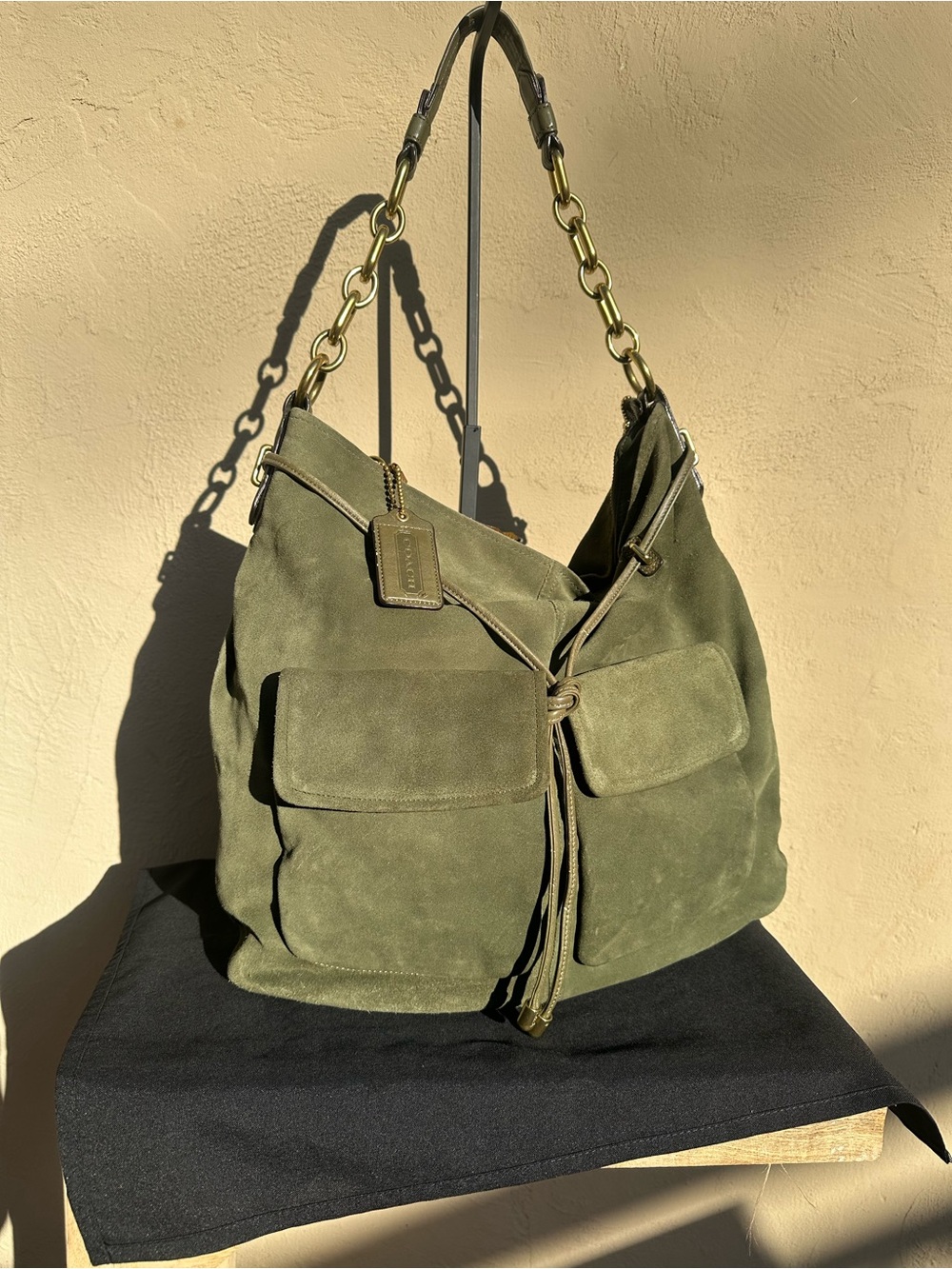 🫒Coach Chelsea Suede Pocket Hobo 17841 🫒